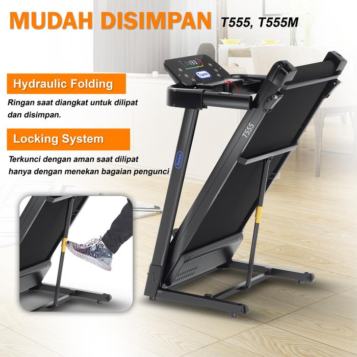 TWEN T555 Multi Treadmill Listrik Multifungsi Portable Treadmil Gambar produk 6