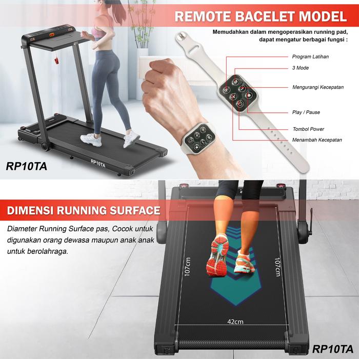 TWEN RP10TA Running Pad Treadmill Listrik Portable Multifungsi Gambar produk 6