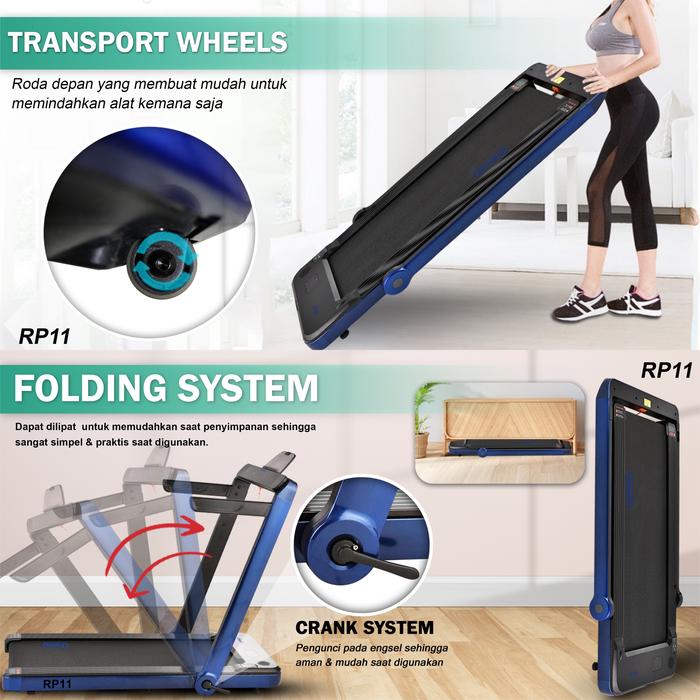 TWEN RP11 Biru Running Pad Treadmill Listrik Portable Gambar produk 7