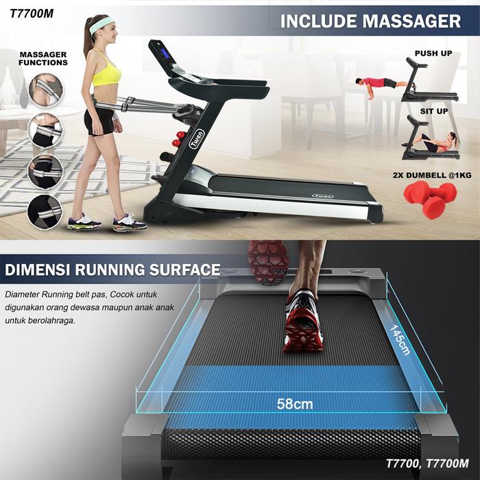 TWEN T7700 Treadmill Listrik Multifungsi Portable Treadmil Lipat Gambar produk 7