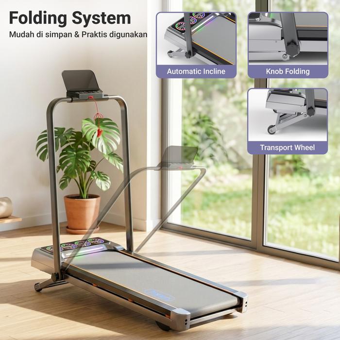 TWEN RPA8 Silver Treadmill Listrik Portable Multifungsi Treadmil Gambar produk 7