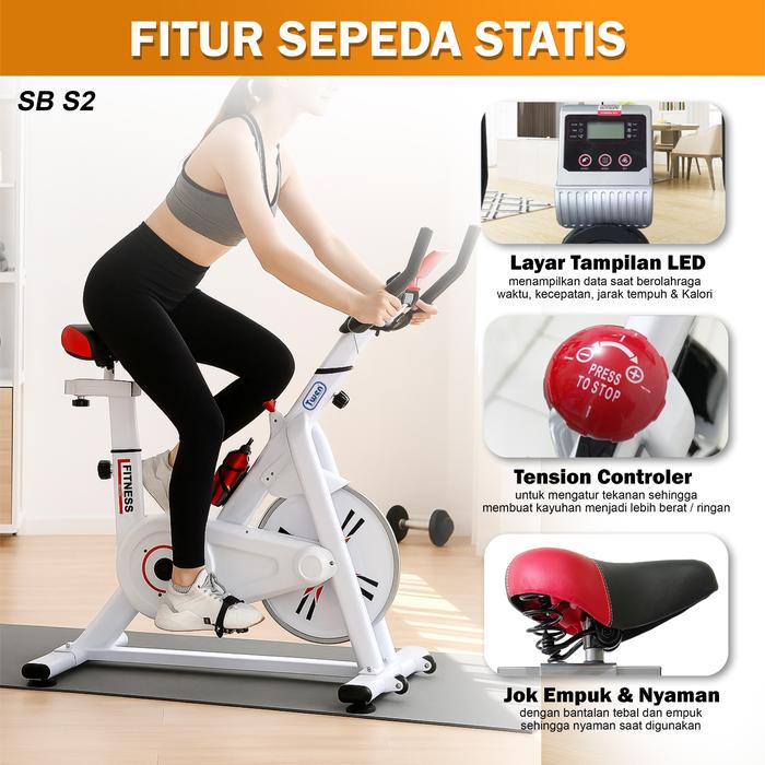 Twen S2 White + App Spin Bike Sepeda Kardio Statis Fitness Alat Gambar produk 4