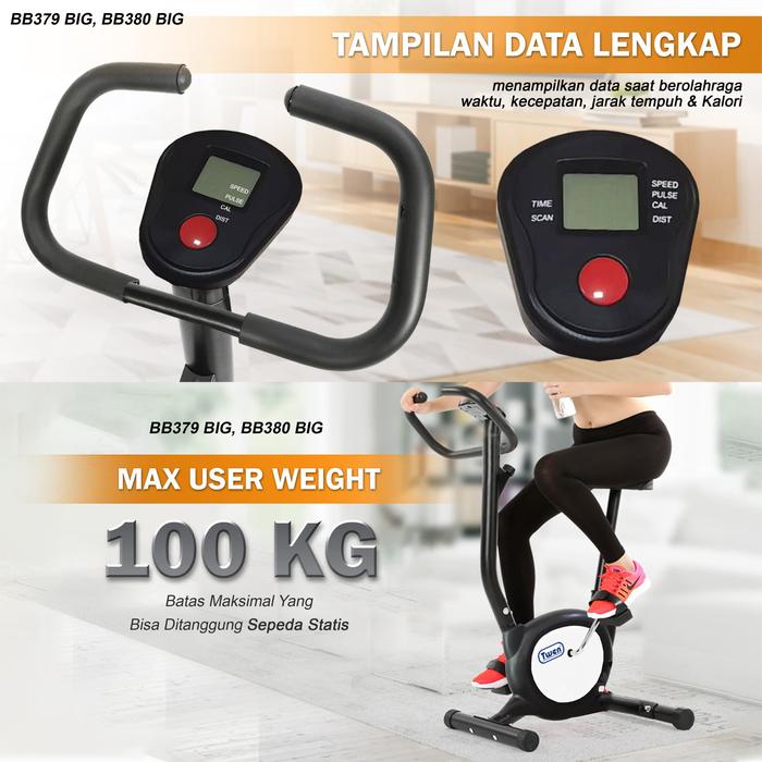 Twen BB379s Blue + App Belt Bike New Big Exercise Fitness Alat Gambar produk 3
