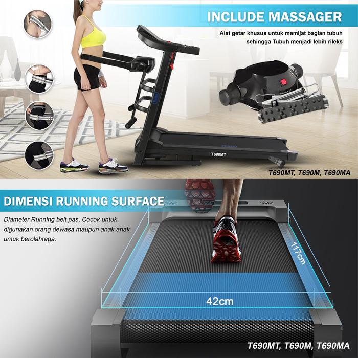 TWEN T690MT Treadmill Listrik Multifungsi Portable Treadmil Gambar produk 6