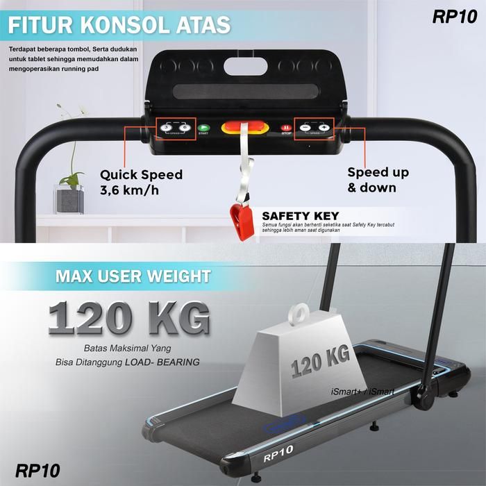 TWEN RP10 Running Pad Treadmill Listrik Portable Multifungsi Gambar produk 7