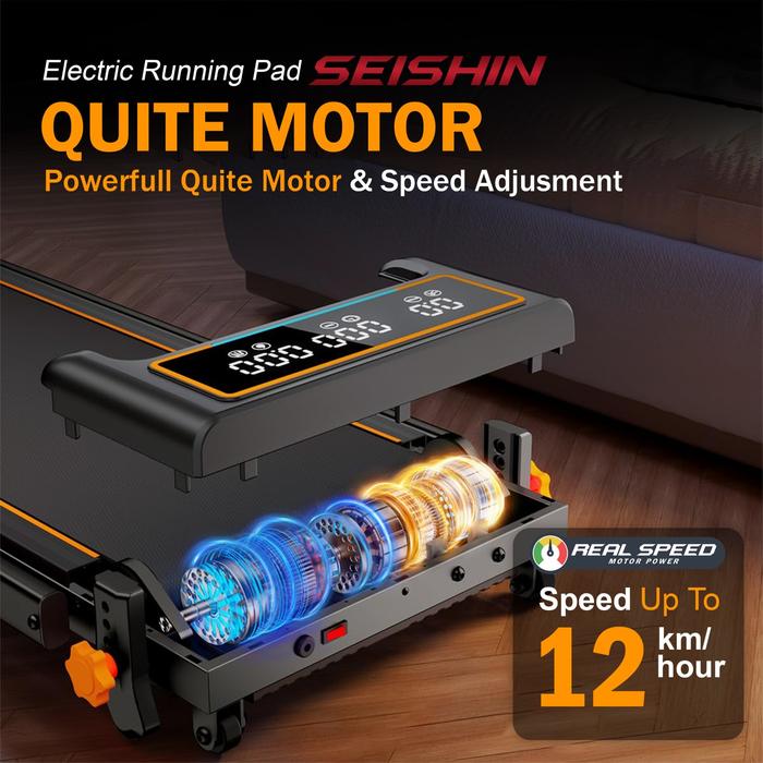 SUPOTSU Seishin Black Treadmill Listrik Portable Multifungsi Gambar produk 4