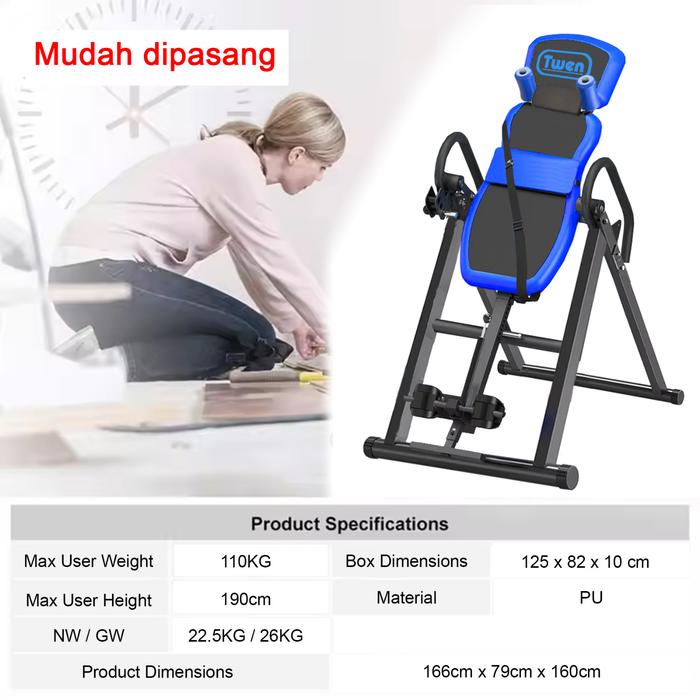 TWEN Inversion Table IT02 Foldable Premium Headstand Trainer Gambar produk 4