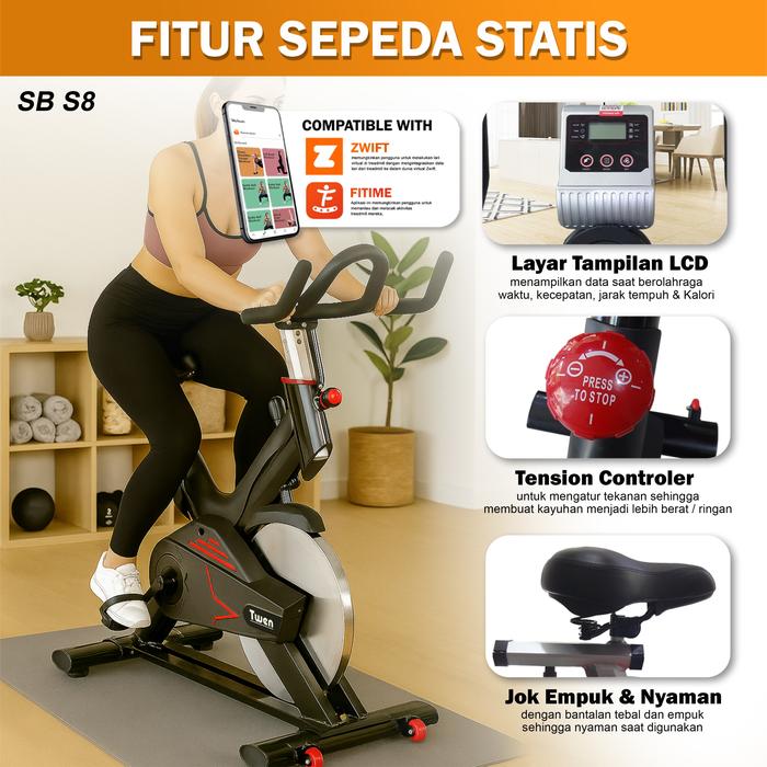 Twen CSB S8 Spin Bike Sepeda Kardio Statis Fitness Alat Olahraga Gambar produk 6