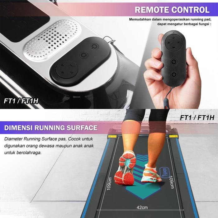 TWEN FT1 Running Pad Treadmill Listrik Portable Multifungsi Gambar produk 2
