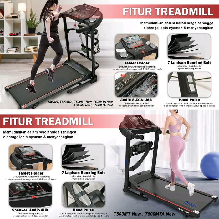 TWEN T500MTA Real Treadmill Listrik Multifungsi Portable Gambar produk 6