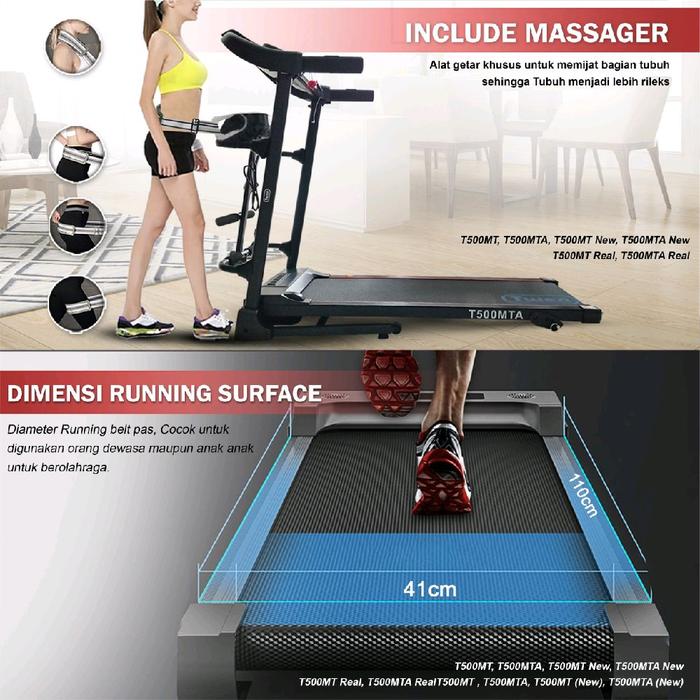TWEN T500MTA Real Treadmill Listrik Multifungsi Portable Gambar produk 4