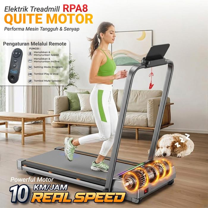 TWEN RPA8 Silver Treadmill Listrik Portable Multifungsi Treadmil Gambar produk 6