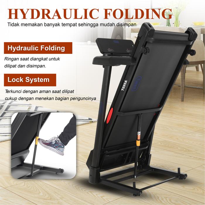 TWEN T695S Treadmill Listrik Multifungsi Portable Treadmil Lipat Gambar produk 5