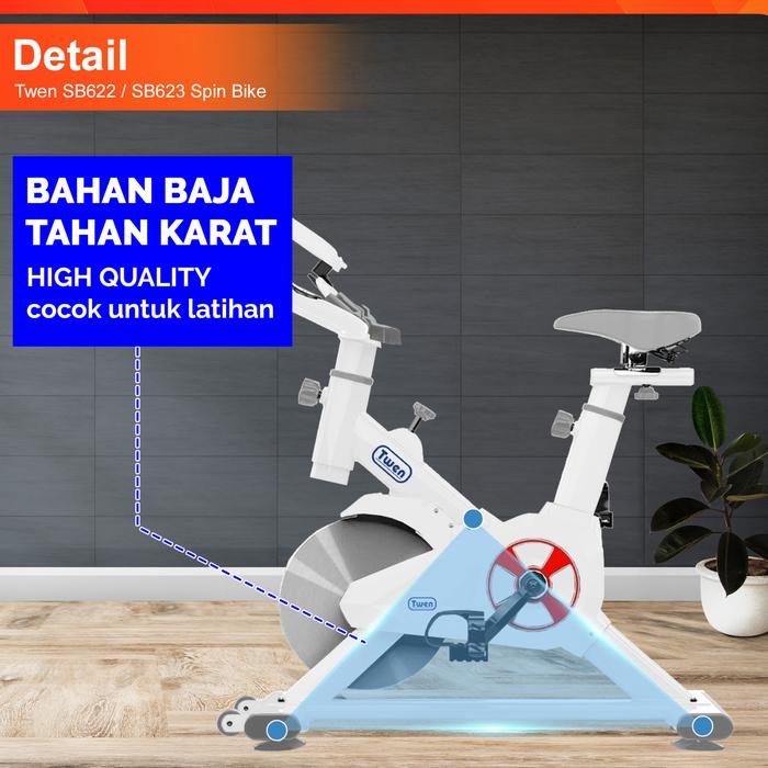 Twen SB622 Spin Bike Sepeda Kardio Statis Fitness Alat Olahraga Gambar produk 6