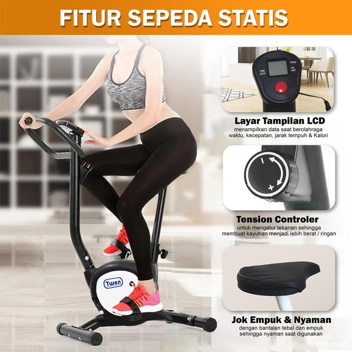 Twen BB379s Red + App Belt Bike New Big Exercise Fitness Alat Gambar produk 4