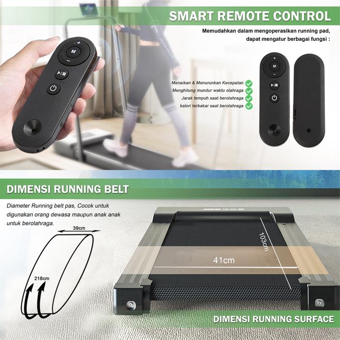 TWEN RP8HPro Running Pad Black Treadmill Portable Multifungsi Gambar produk 3
