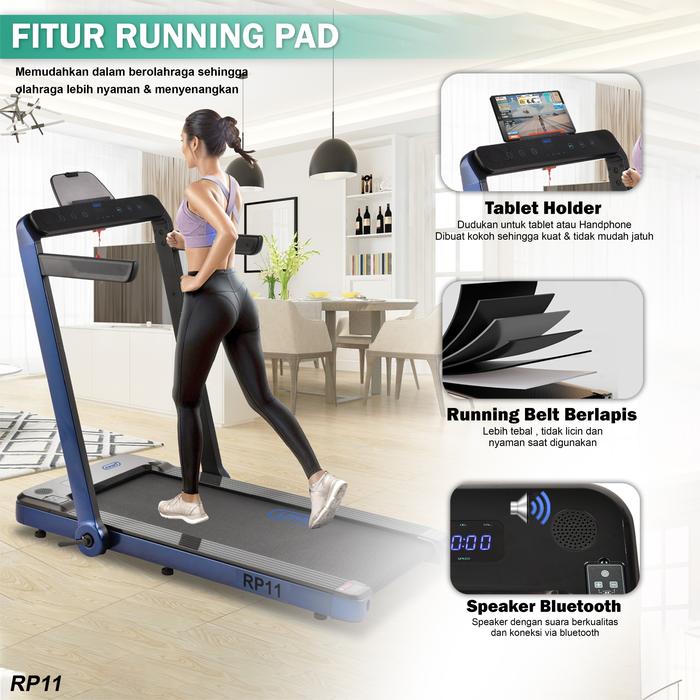 TWEN RP11 Merah Running Pad Treadmill Listrik Portable Gambar produk 2