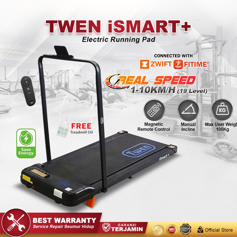 TWEN Ismart+ Running Pad Treadmill Listrik Treadmill Portable Treadmill Multifungsi Treadmil Lipat Alat Olahraga