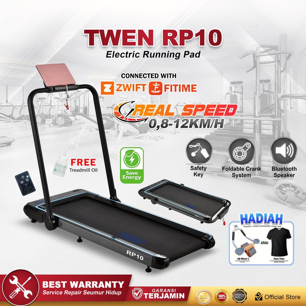 TWEN RP10 Running Pad Treadmill Listrik Treadmill Portable Treadmill Multifungsi Treadmil Lipat Alat Olahraga