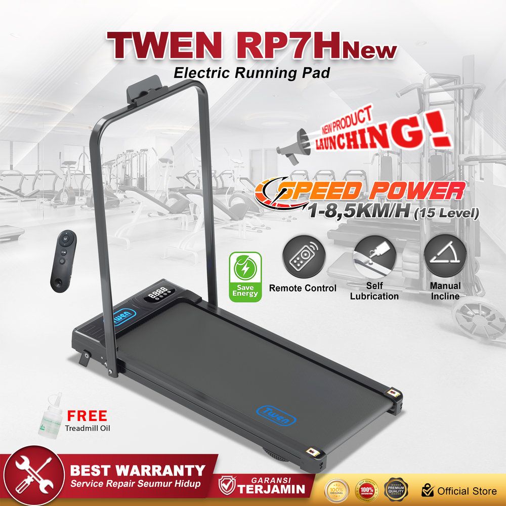 Twen RP7HNew Running Pad Treadmill Listrik Treadmill Portable Treadmill Multifungsi Treadmil Lipat Alat Olahraga
