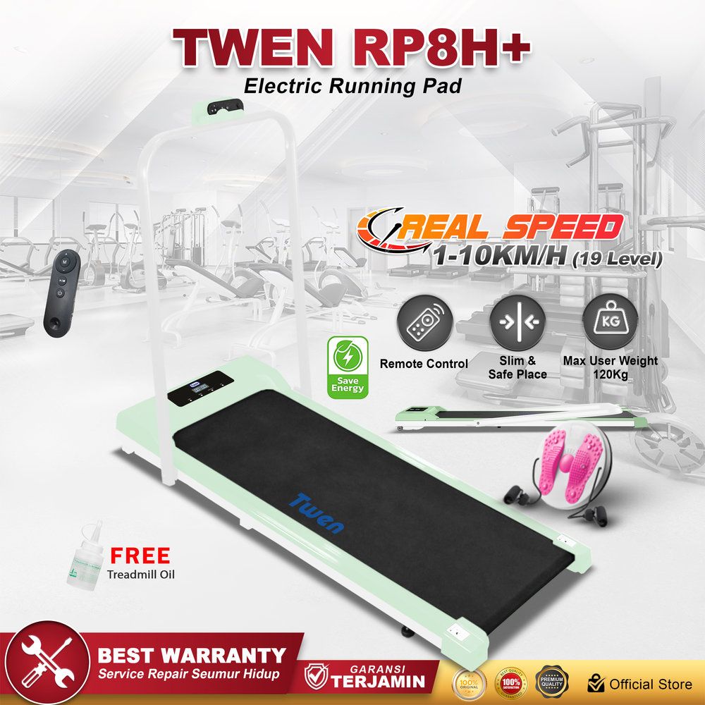 TWEN RP8HPlus Running Pad Green Treadmill Portable Treadmill Multifungsi Treadmil Lipat Alat Olahraga