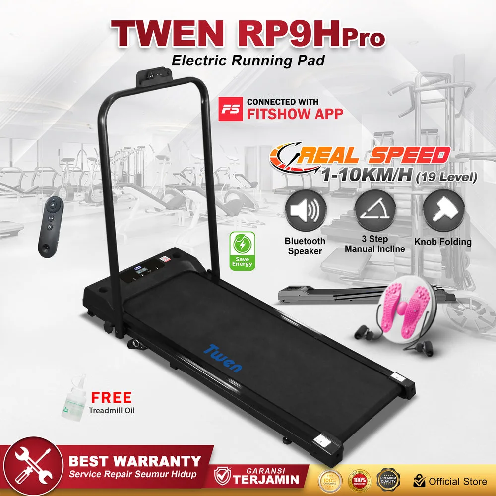 TWEN RP9HPro Black Running Pad Treadmill Listrik