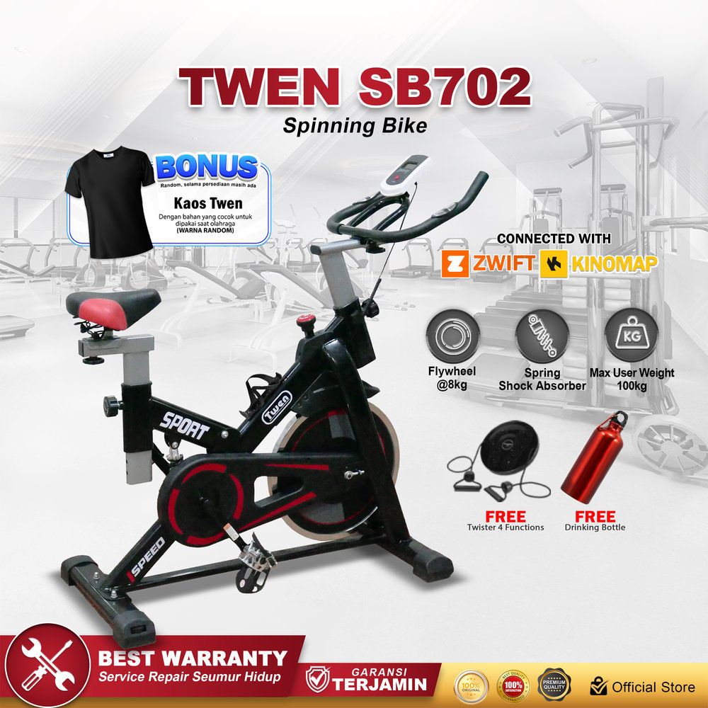 Twen SB702 + App Spinning Bike Sepeda Kardio Sepeda Statis Sepeda Fitness Alat Olahraga
