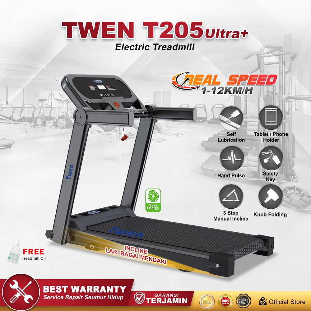 TWEN T205 Ultra Plus Treadmil Listrik Treadmill Portable