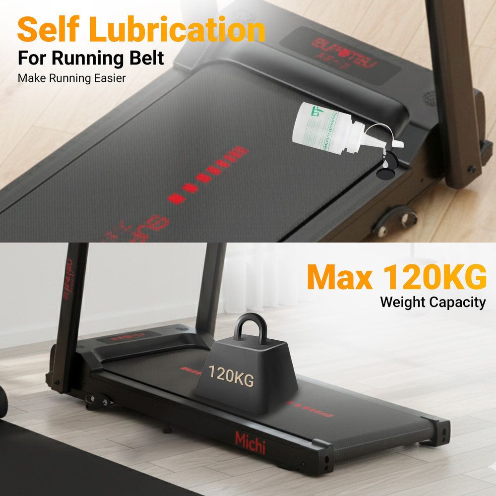 SUPOTSU Michi Hitam Treadmill Listrik Portable Multifungsi Gambar produk 8