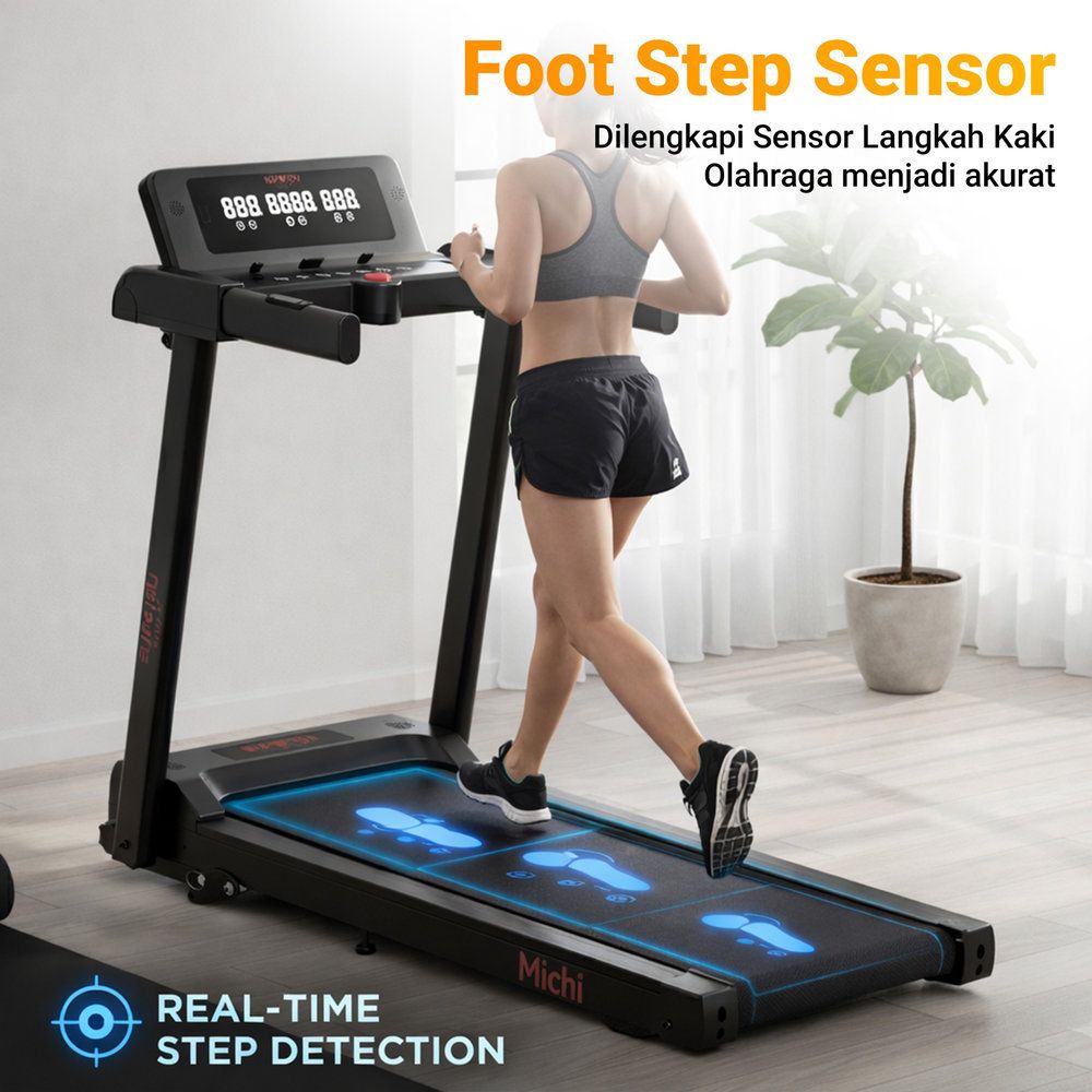 SUPOTSU Michi Silver Multi Treadmill Listrik Portable Gambar produk 6