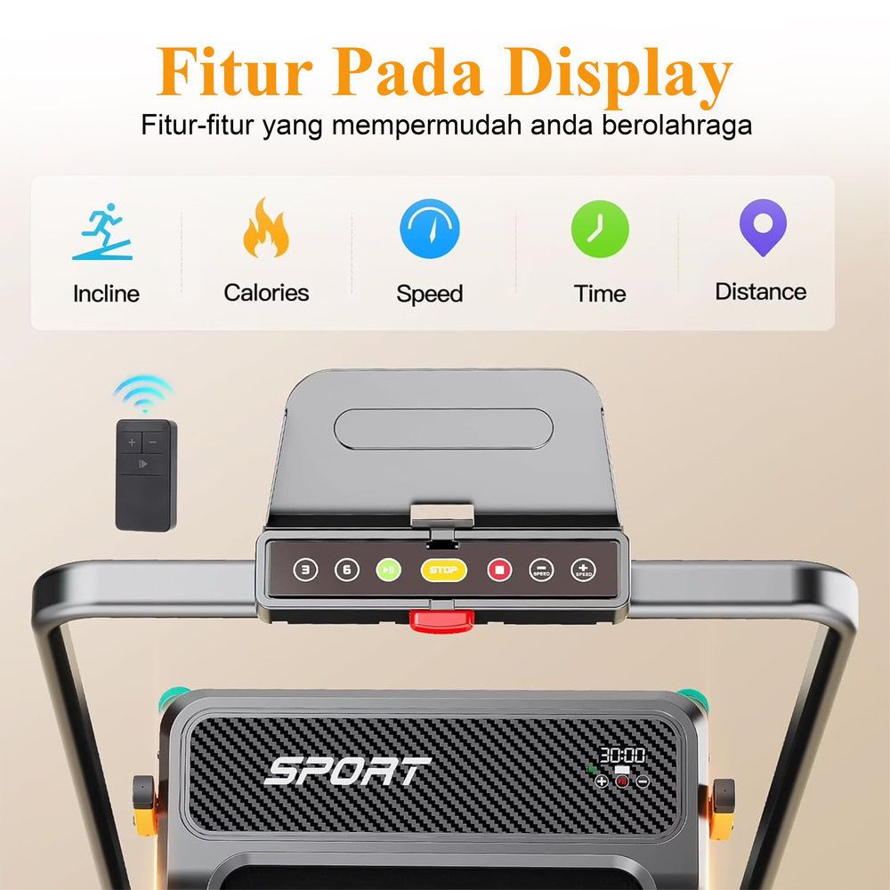 SUPOTSU KUMO Treadmill Listrik Portable Multifungsi Treadmil Gambar produk 2