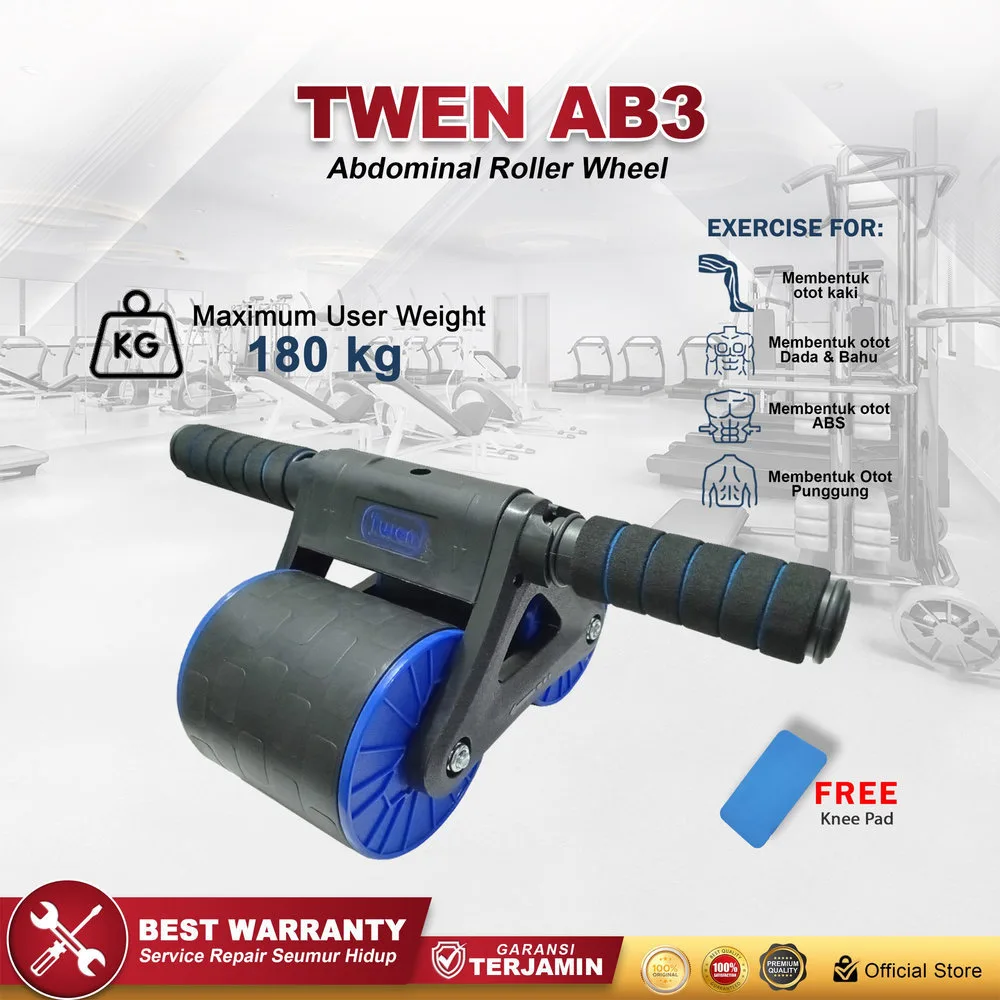 TWEN Ab Wheel 3 Roller Wheels
